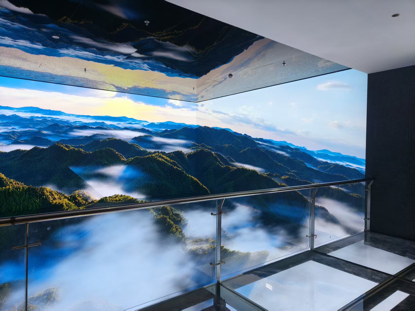 上饶市铅山县信江阁展厅沉浸式 4 面屏 LED 显示屏控制系统项目